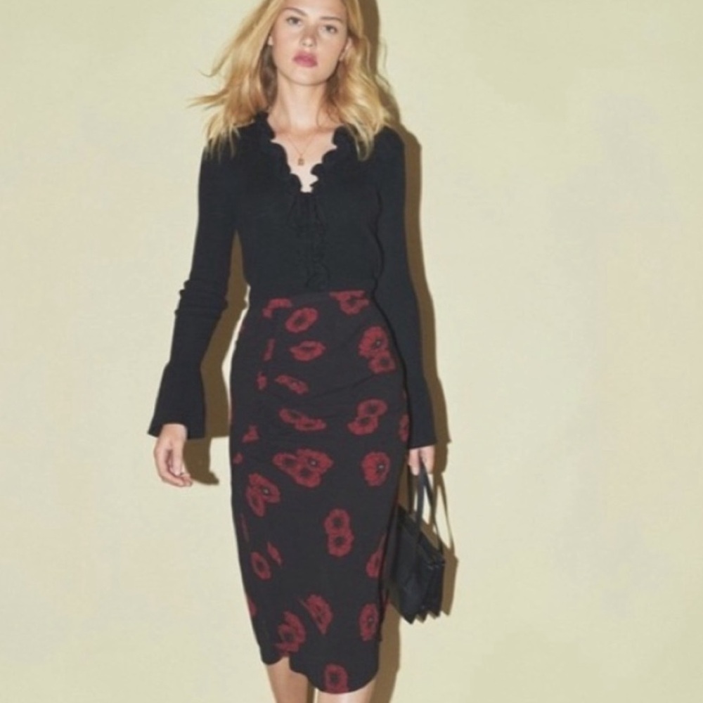 ROUJE ✨ Paris scarlet skirt size 36